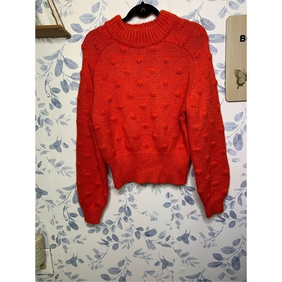 Universal Thread Polka Dot Orange Knit Sweater Size S - Picture 2 of 6